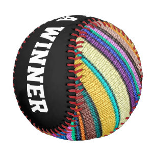 Coloured knitting Stripes seamless pattern 1 Baseball