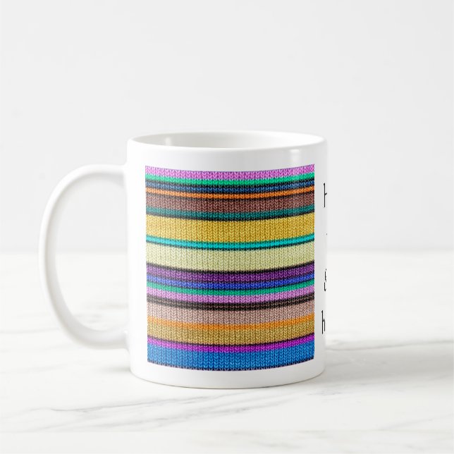 Coloured knitting Stripes seamless pattern 1 Coffee Mug (Left)