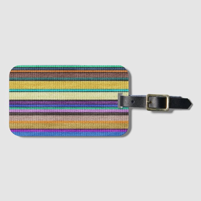 Coloured knitting Stripes seamless pattern 1 Luggage Tag (Front Horizontal)