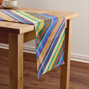 Coloured knitting Stripes seamless pattern 1 Medium Table Runner