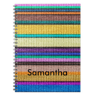 Coloured knitting Stripes seamless pattern 1 Notebook