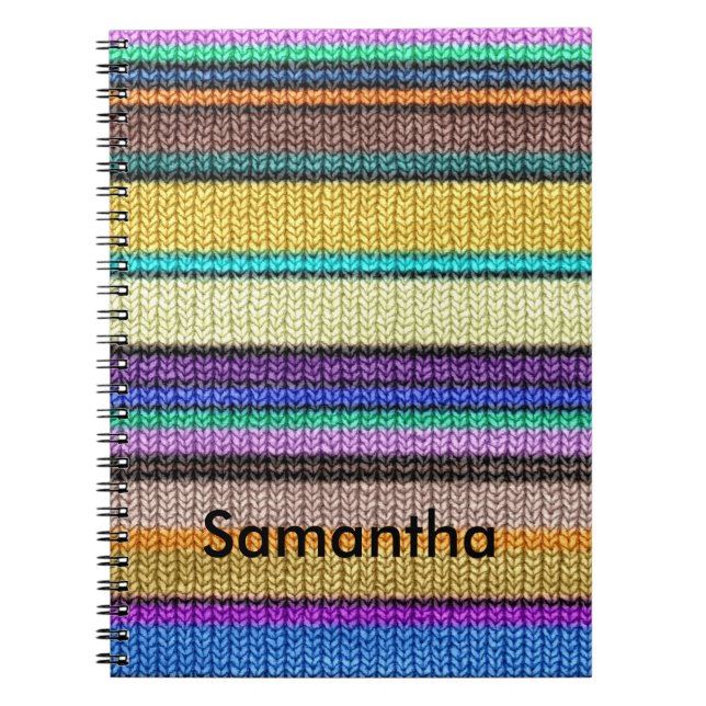 Coloured knitting Stripes seamless pattern 1 Notebook (Front)