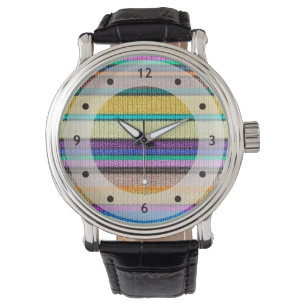 Coloured knitting Stripes seamless pattern 1 Watch