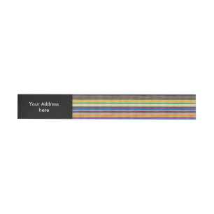 Coloured knitting Stripes seamless pattern 1 Wraparound Address Label