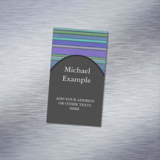 Coloured knitting Stripes seamless pattern 2 Magnetic Business Card (In Situ)