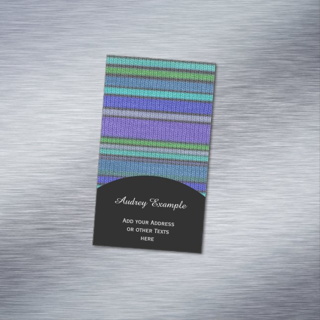 Coloured knitting Stripes seamless pattern 2 Magnetic Business Card (In Situ)