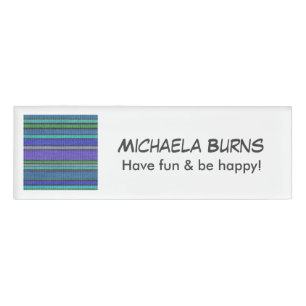 Coloured knitting Stripes seamless pattern 2 Name Tag