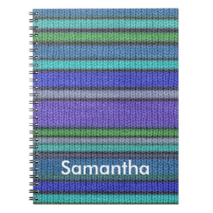 Coloured knitting Stripes seamless pattern 2 Notebook