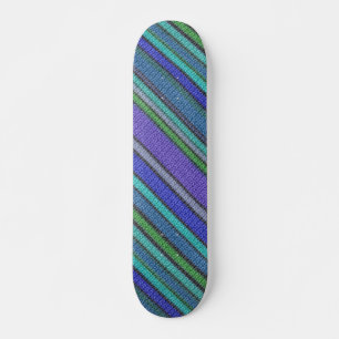 Coloured knitting Stripes seamless pattern 2 Skateboard