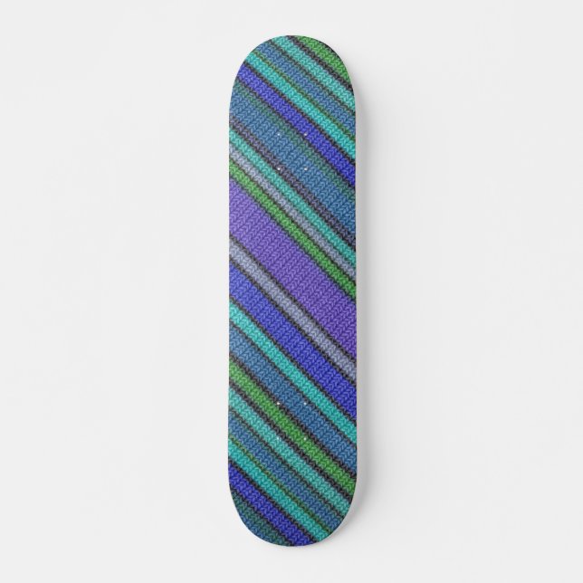 Coloured knitting Stripes seamless pattern 2 Skateboard (Front)