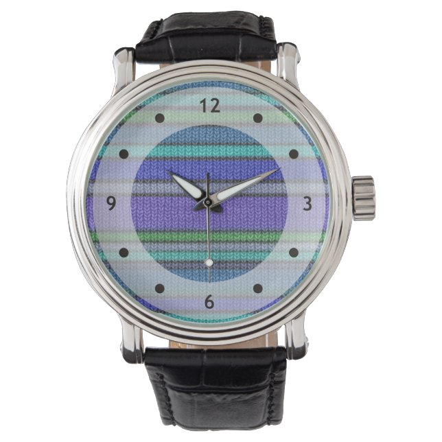 Coloured knitting Stripes seamless pattern 2 Watch (Front)