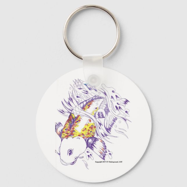 Coloured Koi Fish Keychain (Front)