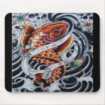 Coloured Koi Tattoo Mousepad