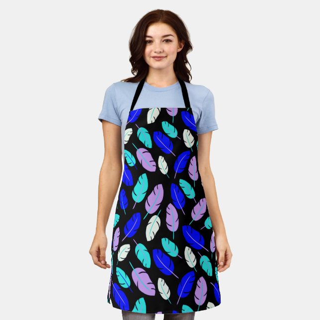 Coloured Leaf or feather pattern Apron (Worn)