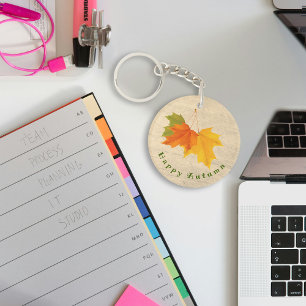 Coloured Leaves Autumn Keychain 