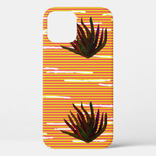 Coloured leaves,exotic plant seamless pattern in v iPhone 12 case