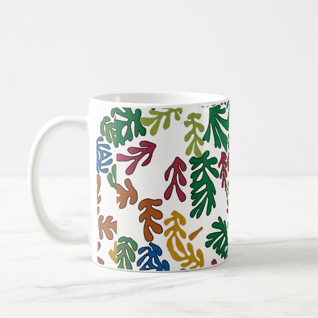 Coloured Leaves, MAtisse Style Coffee Mug (Left)
