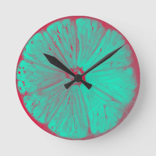 Coloured Lemons Round Clock