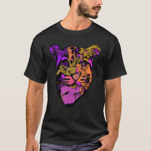 Coloured Leopard predator print head imprint with  T-Shirt