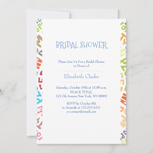 Coloured Letters Invitation (Front)