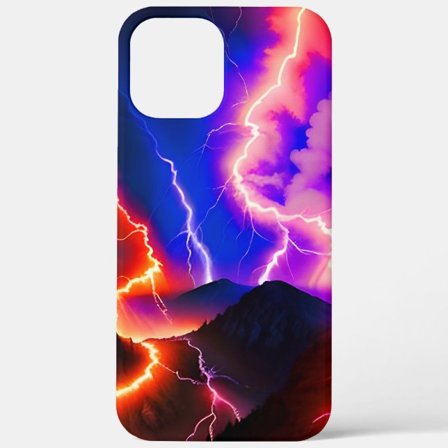 Coloured Lightning Mountain One Case-Mate iPhone Case (Back)