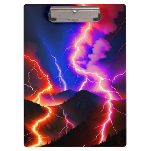 Coloured Lightning Mountain One Clipboard