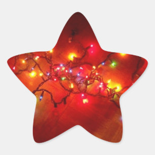'Coloured Lights' Star-Shaped Stickers