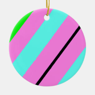 Coloured lines ceramic tree decoration