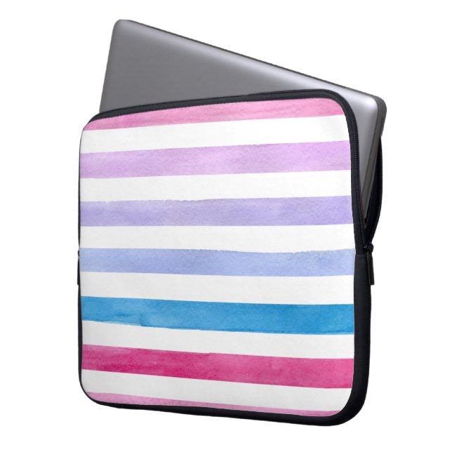 Coloured lines laptop sleeve (Front Left)