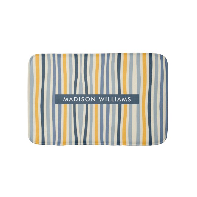 Coloured Lines Minimalist  Bath Mat (Front)