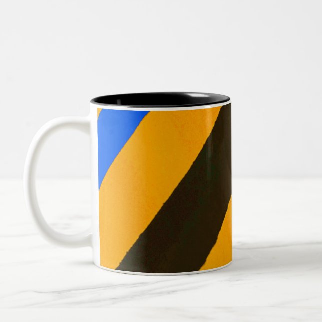 Coloured lines Two-Tone coffee mug (Left)