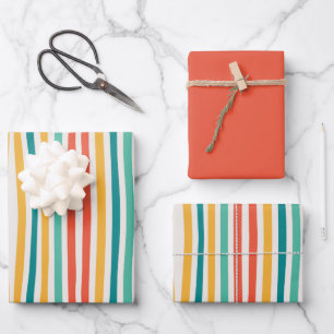 Coloured Lines Wrapping Paper Sheets