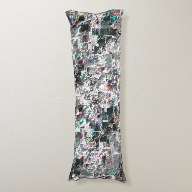 Coloured look like square dvd cutouts, rough mosai body cushion (Front Vertical)