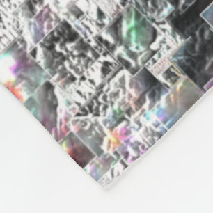 Coloured look like square dvd cutouts, rough mosai fleece blanket
