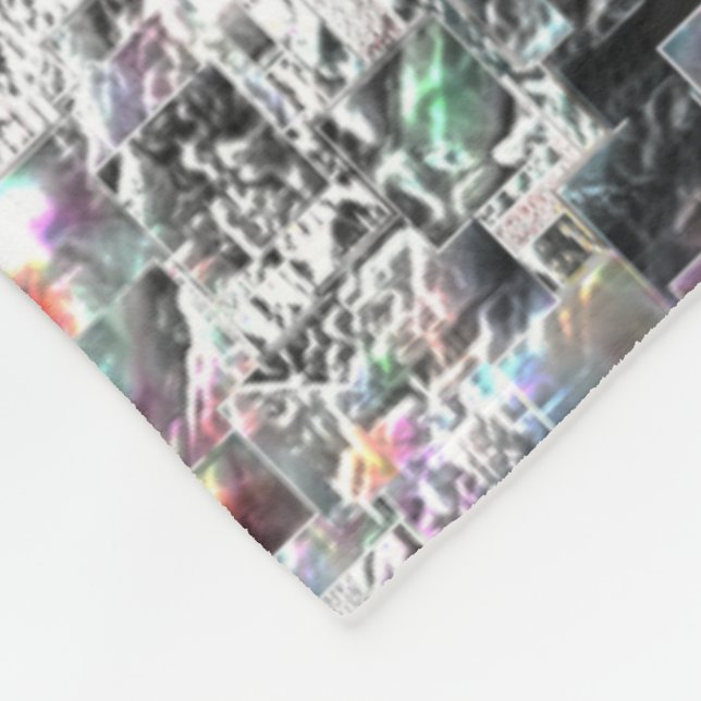 Coloured look like square dvd cutouts, rough mosai fleece blanket (Corner)