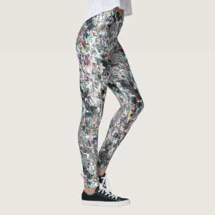 Coloured look like square dvd cutouts, rough mosai leggings