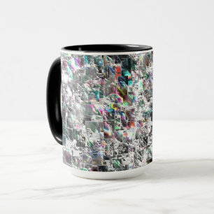 Coloured look like square dvd cutouts, rough mosai mug