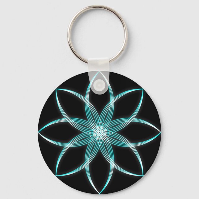 Coloured Lotus Key Ring (Front)