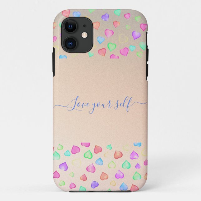 Coloured love hearts shapes iPhone Case (Back)