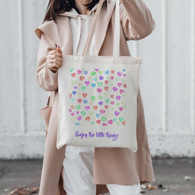 Coloured love hearts shapes Tote Bag (Colored love hearts shapes Tote Bag
)