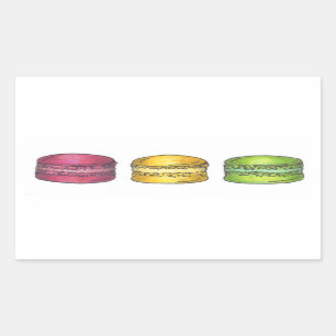 Coloured Macarons French Macaron Cookie Stickers
