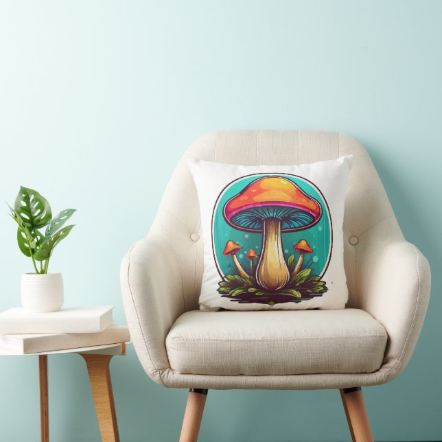 Coloured Magic Mushrooms Cushion (Chair)