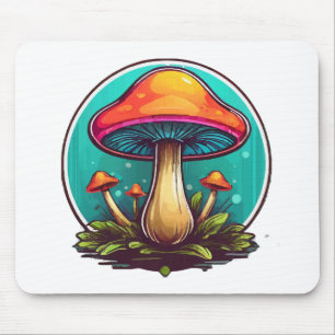 Coloured Magic Mushrooms Mouse Mat