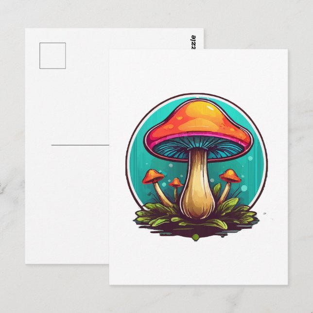 Coloured Magic Mushrooms Postcard (Front/Back)