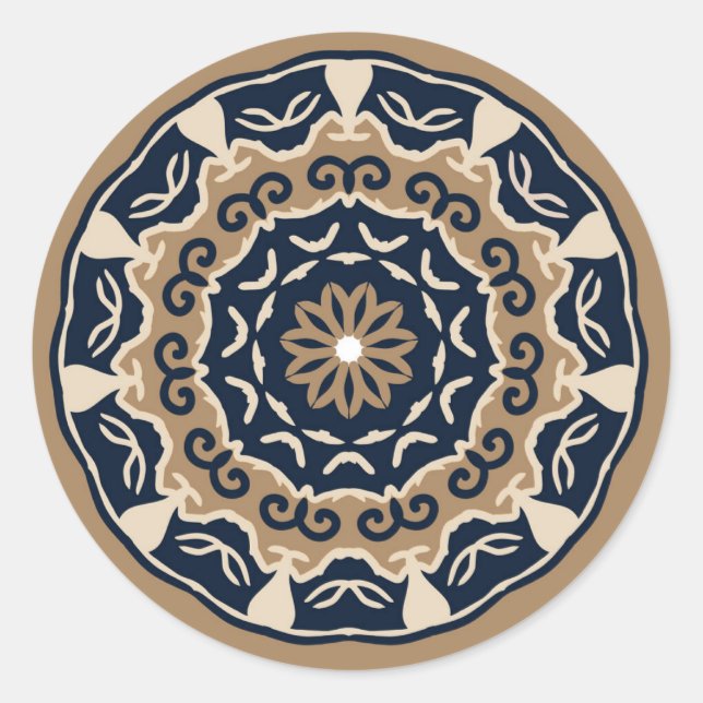 Coloured mandala design sticker (Front)