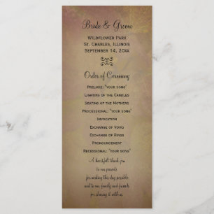 Coloured Maple Leaves Wedding Program Programme