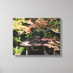 Coloured Maple Trees and Rest House Canvas Print
