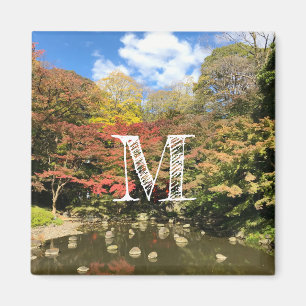 Coloured Maple Trees by Pond Magnet
