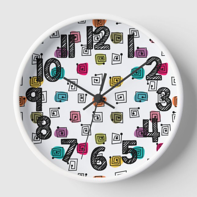 Coloured Mazes Clock (Front)