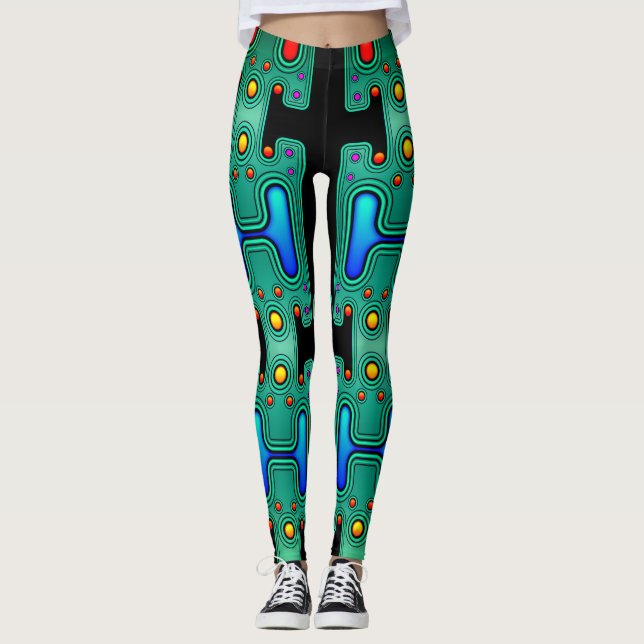 Coloured Mechanical Android Futuristic Robot Leggings (Front)
